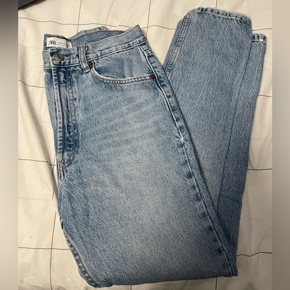 Zara High waisted TRF straight leg jeans.